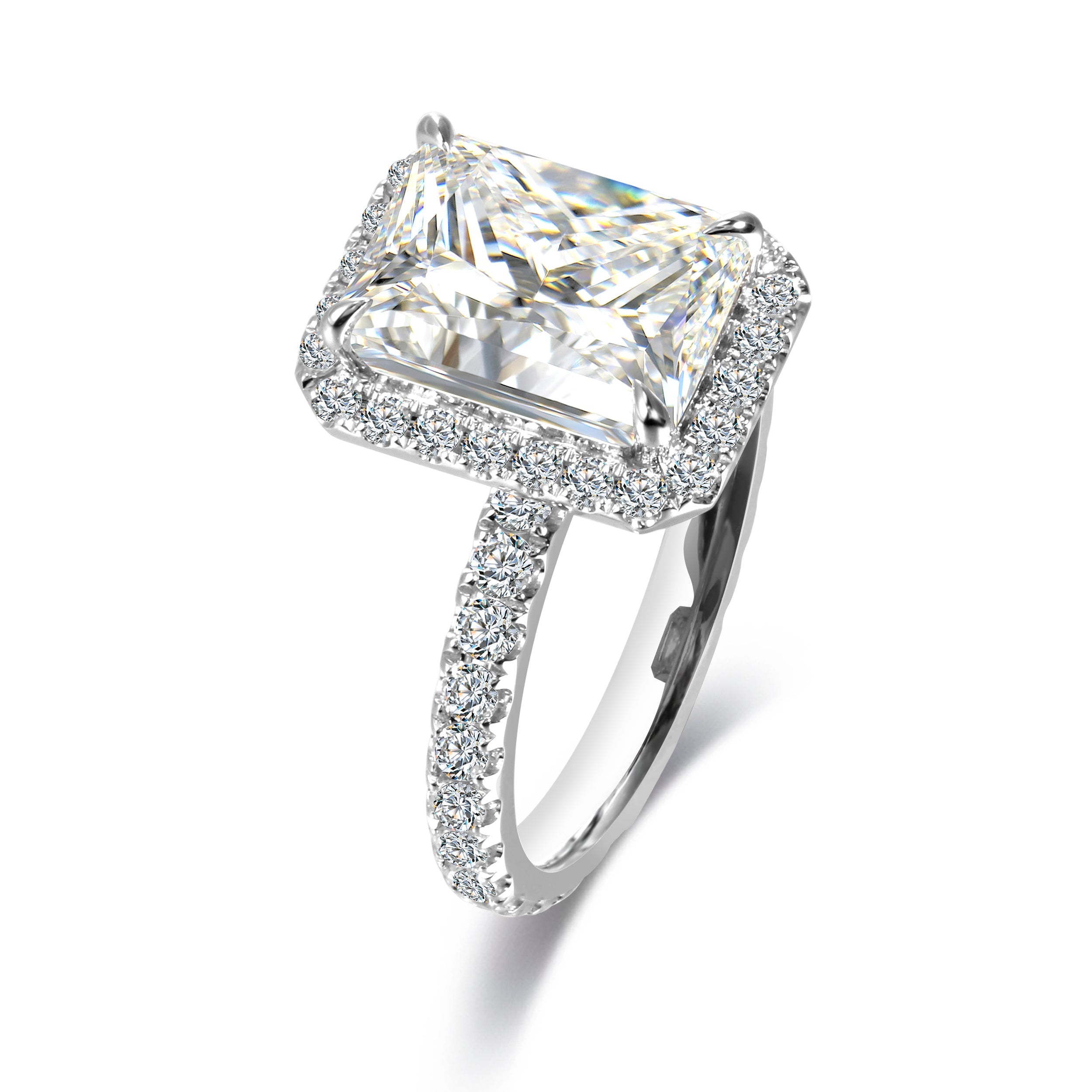 最高品質 ラディアント カット ヘイロー Y字アーム リング【3ct】 ラディアントカットエタニティヘイローリング – RADIANN(ラディアン