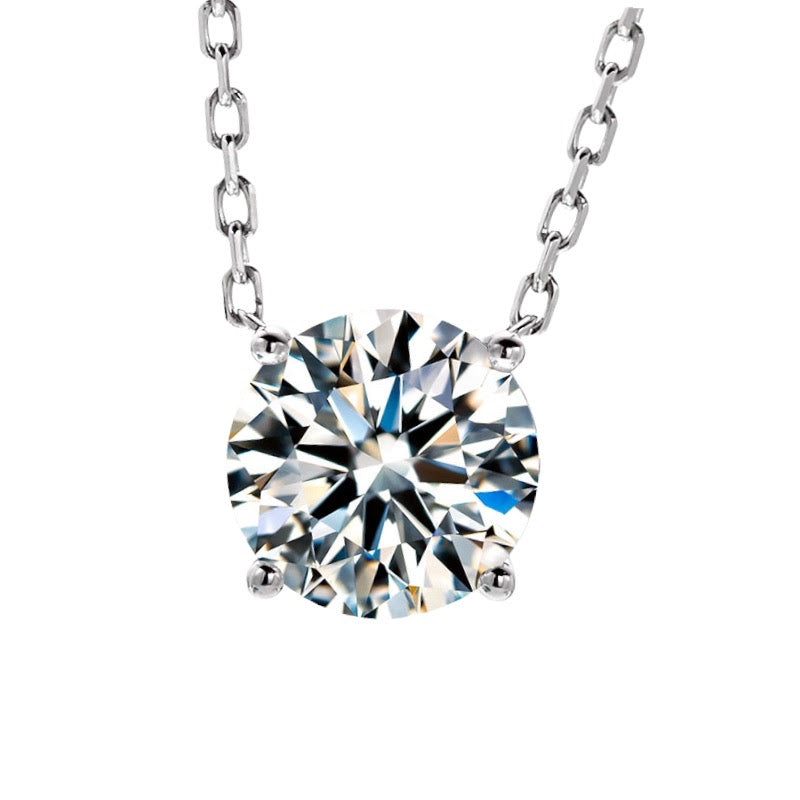 Round brilliant cut 3 carat necklace – RADIANN moissanite fine