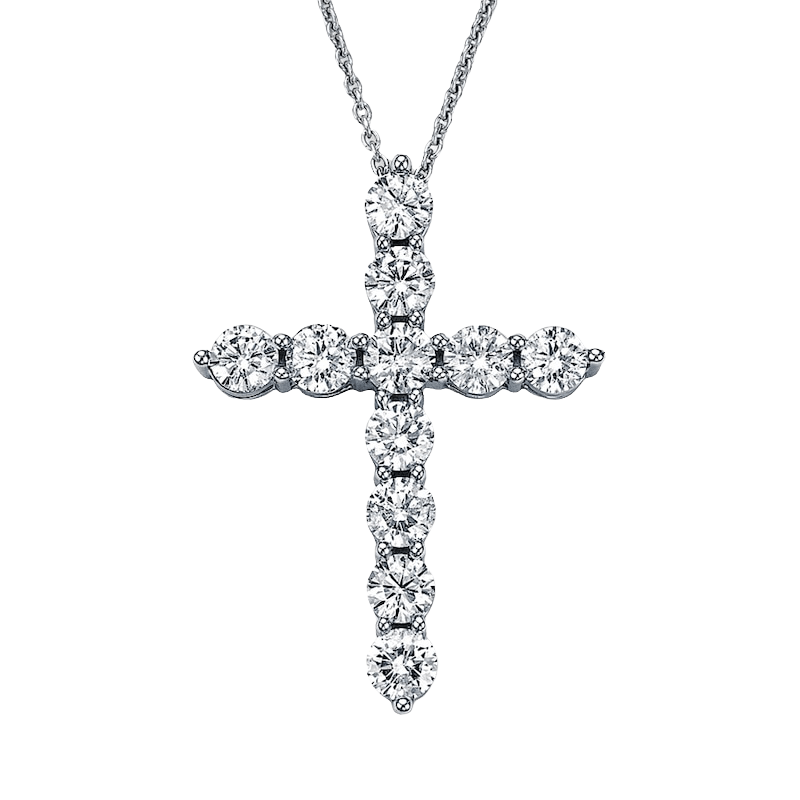 フルダイヤ クロスペンダントLサイズ K18 18金 ダイヤモンド クロス ペンダント Lサイズ / k18