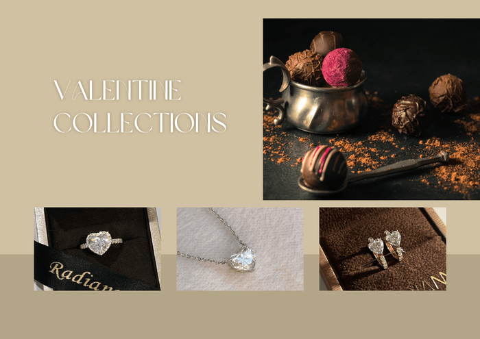 VALENTINE COLLECTIONSの文字とチョコレート、ハートのジュエリー3点