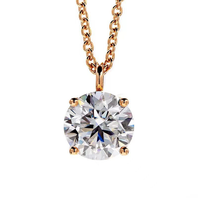 Round brilliant cut 2 carat necklace