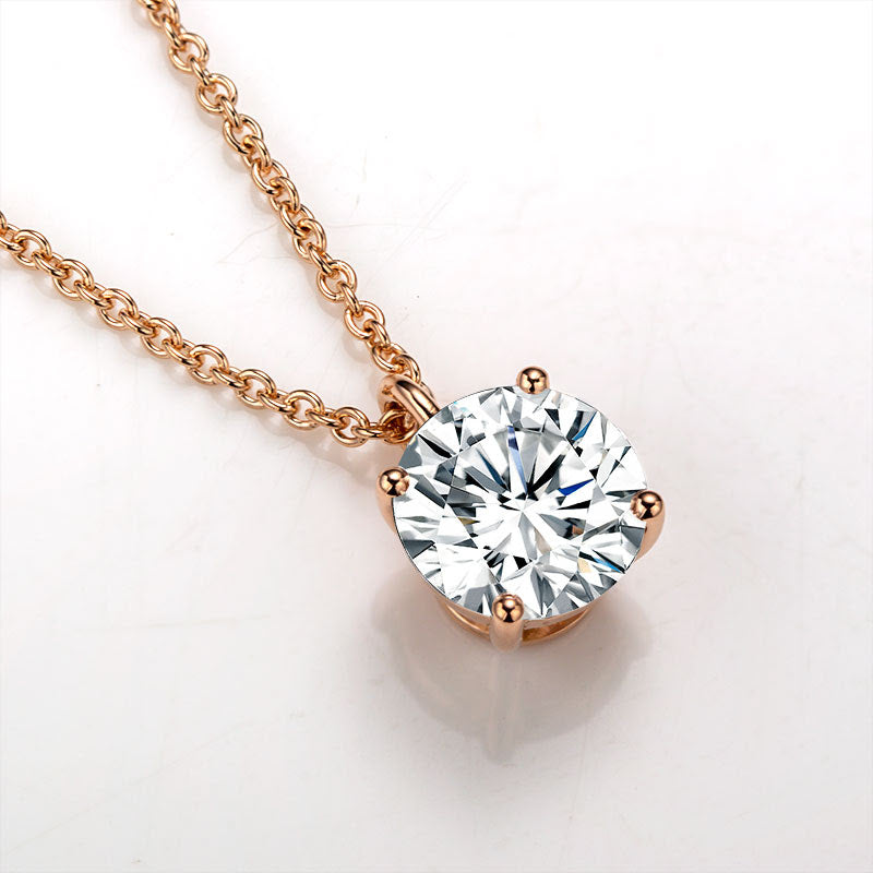 Round brilliant cut 2 carat necklace