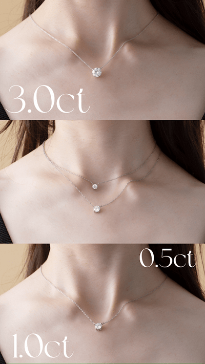 ラウンドカット クラシックネックレス 1ct〜 | モアサナイト 18K 