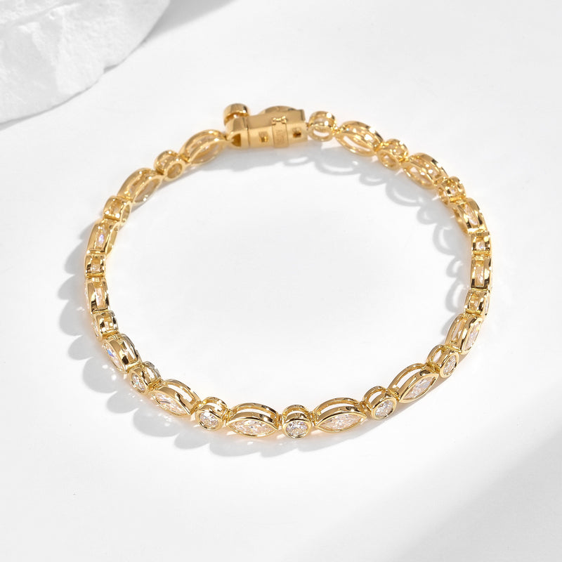 マルチシェイプカットテニスブレスレット(計約5.0カラット) - RADIANN moissanite fine jewelry | モアサナイトファインジュエリーブレスレットマルチシェイプカットテニスブレスレット(計約5.0カラット)
