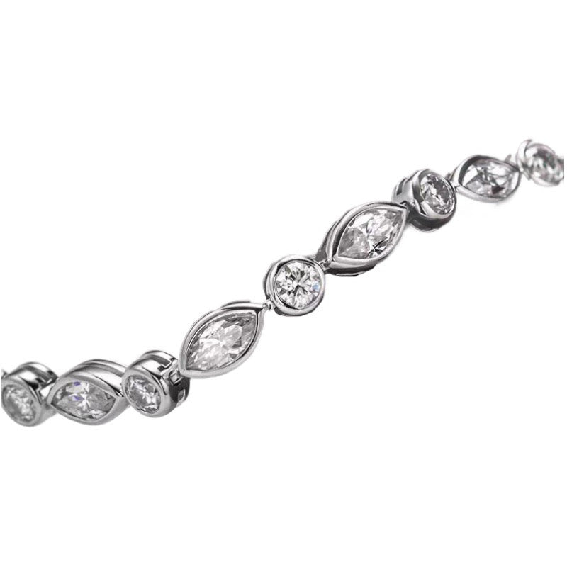 マルチシェイプカットテニスブレスレット(計約5.0カラット) - RADIANN moissanite fine jewelry | モアサナイトファインジュエリーブレスレットマルチシェイプカットテニスブレスレット(計約5.0カラット)