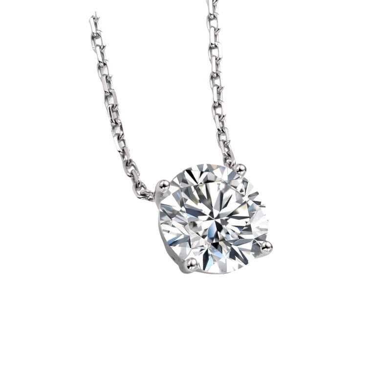 Round brilliant cut 3 carat necklace