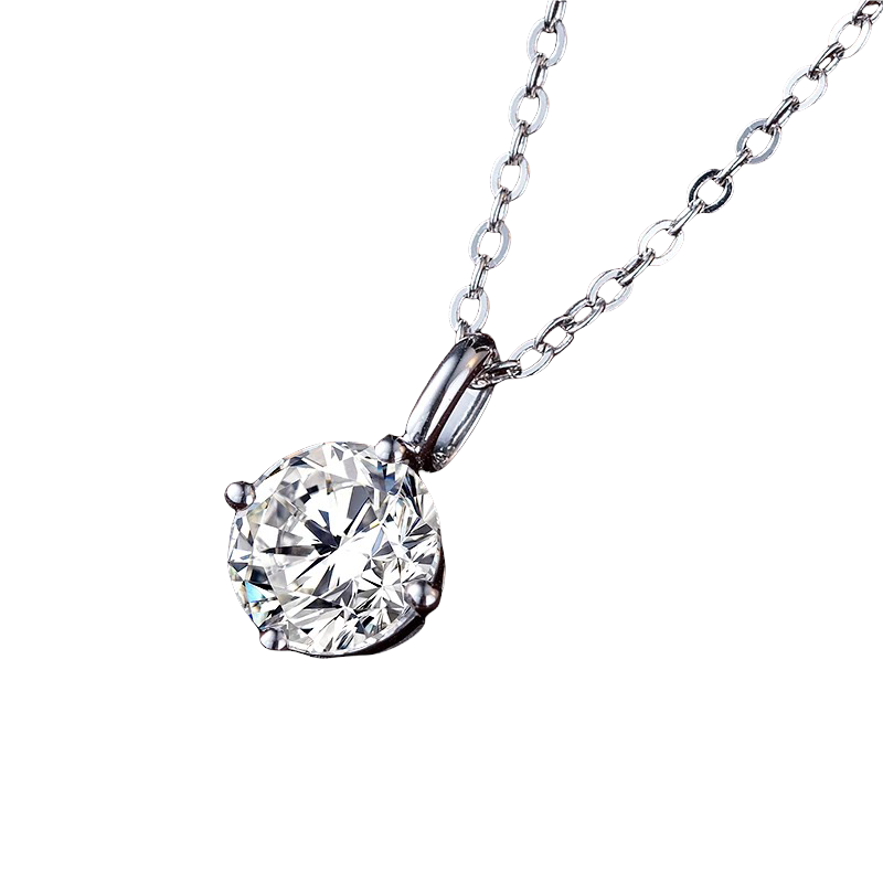 Round brilliant cut classic necklace