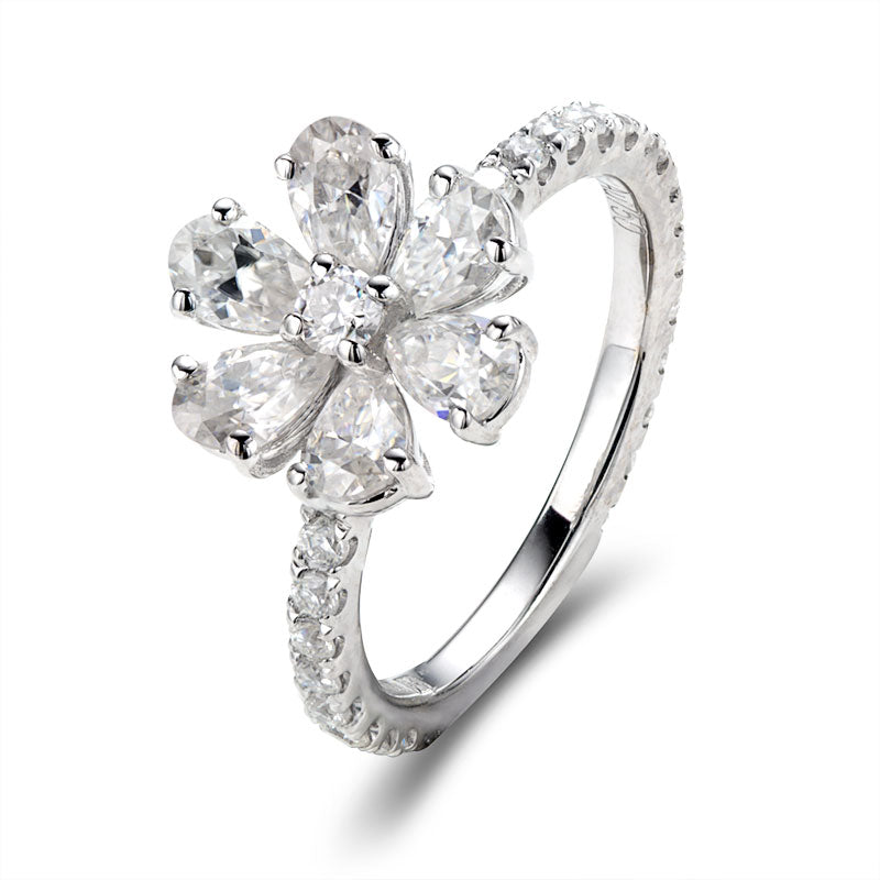 Pear Shape Flower Full Eternity Ring