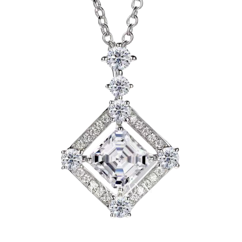 Royal Asher Cut Total 1ct Necklace