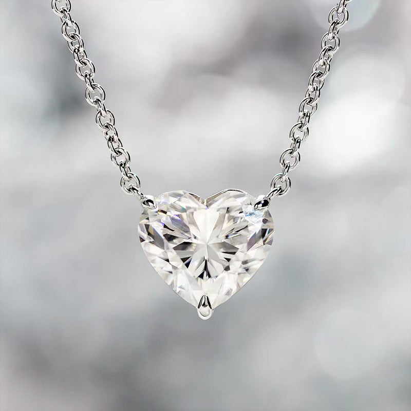 ハート シェイプ ネックレス ２.０カラット モアサナイト moissanite