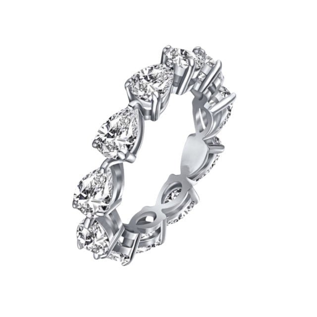 ペアシェイプカットフルエタニティリング - RADIANN moissanite fine jewelry | モアサナイトファインジュエリーペアシェイプ, フルエタニティ,　モアサナイト