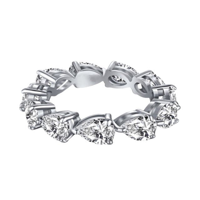 ペアシェイプカットフルエタニティリング - RADIANN moissanite fine jewelry | モアサナイトファインジュエリーペアシェイプカットフルエタニティリング